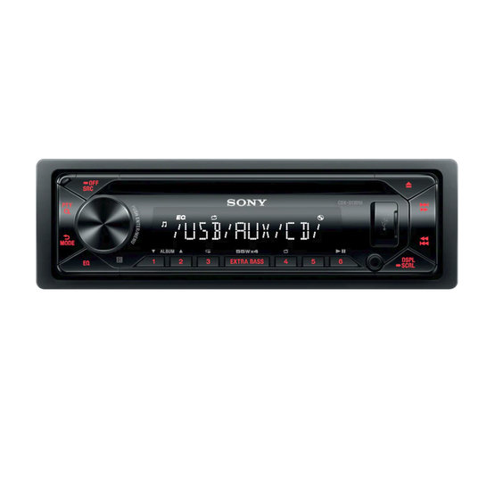 SONY car audio, 1DIN with CD, AUX, USB, orange CDXG1301U.EUR