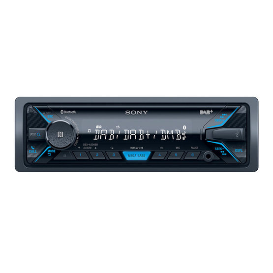 Car radio SONY, 1DIN with USB, BT, DAB tuner, DSXA500DKITEI.EUR